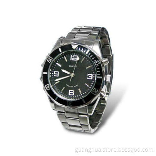 Quartz Talking Wristwatch with Vibrating Alarm and Sound Alarm Functions